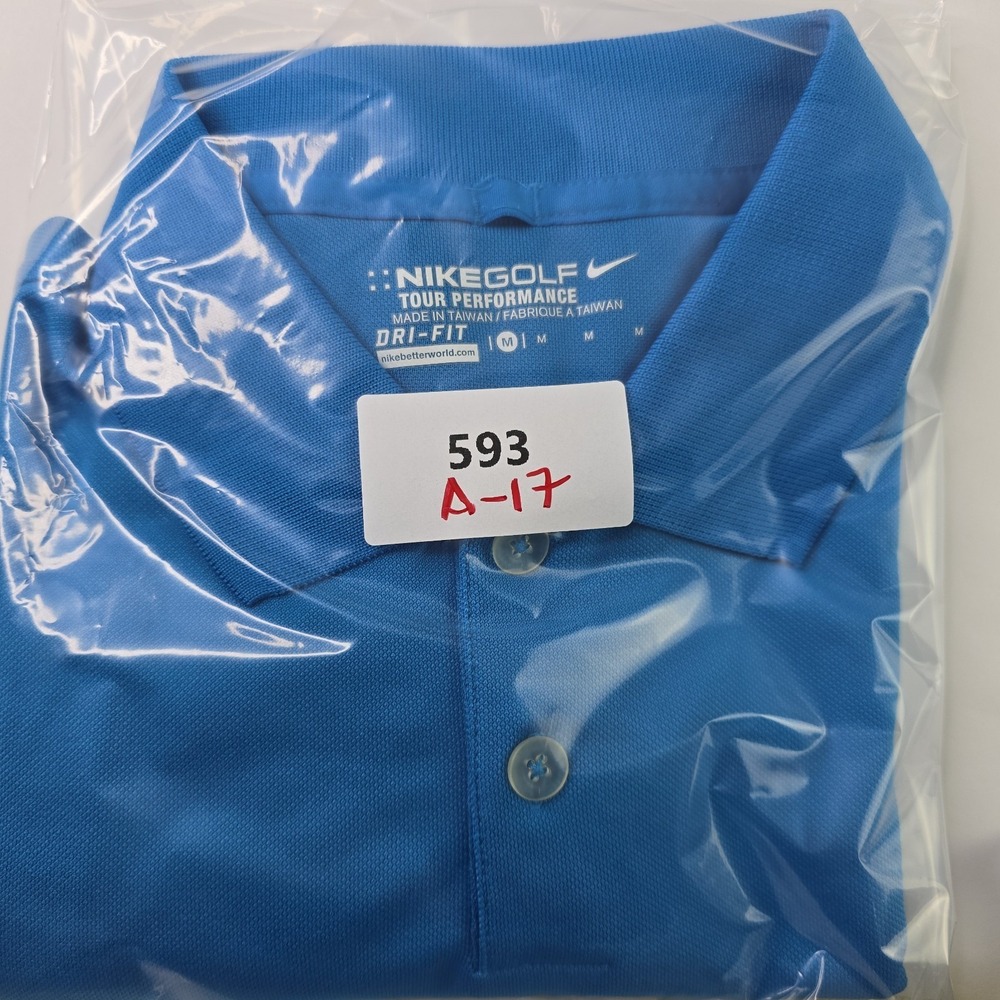 Nike Golf Mens Medium Dri-Fit Polo Shirt Blue Graphic Tour Performance Polyester - Picture 10 of 10